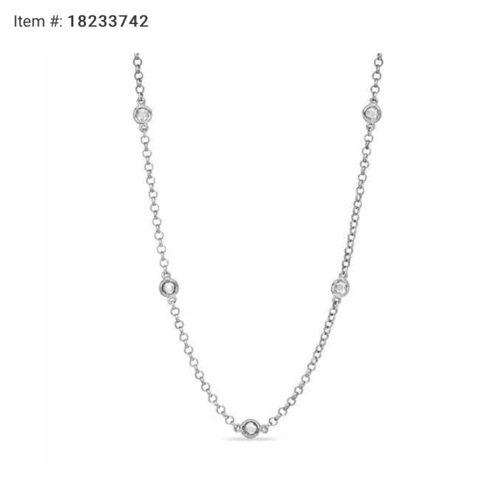 Zales white topaz and sterling silver necklace.